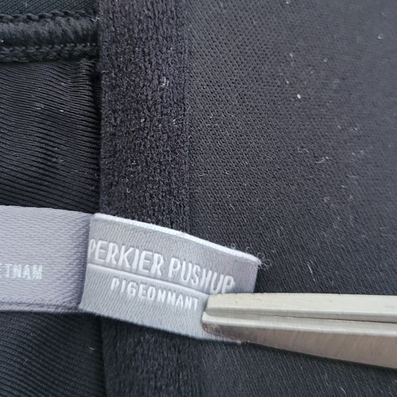 Aerie Perkier Push Up metal ring embellished bikini top black 32B - Picture 12 of 14